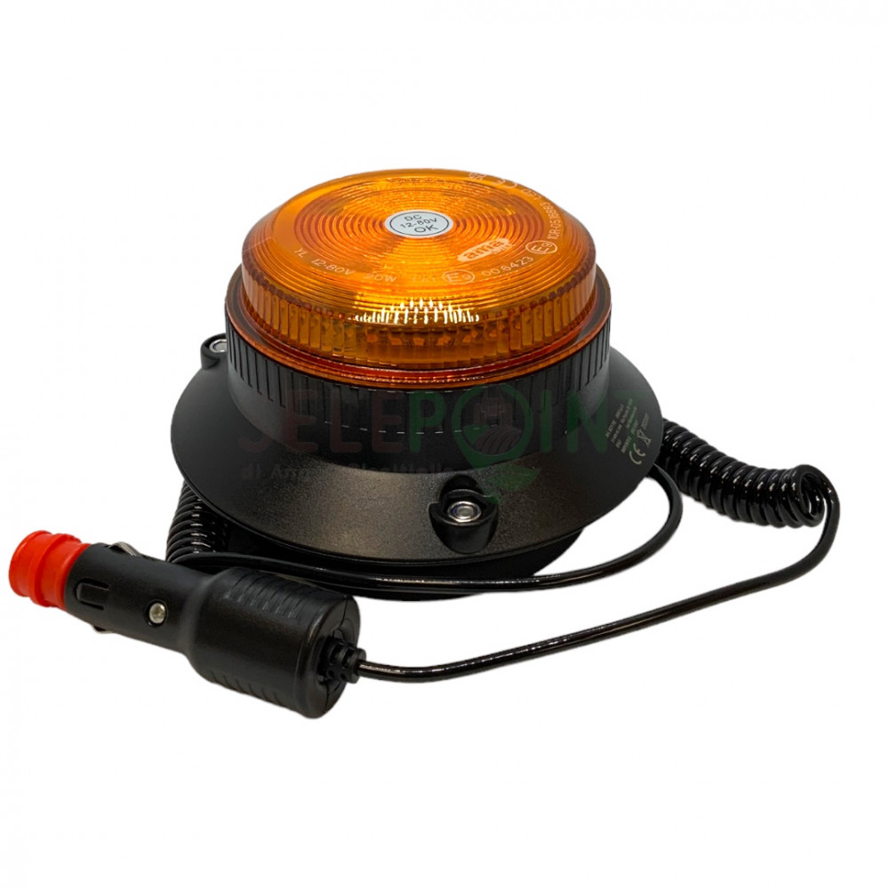 Lampeggiante LED Arancione Magnetico Basso Girofaro 12V 24V Omologato 3  Lampeggi