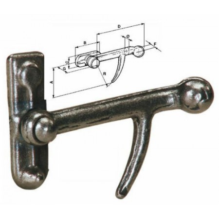 CHIUSURA A PALLA DX MEDIA CARRELLO RIMORCHIO GANCIO SPONDA