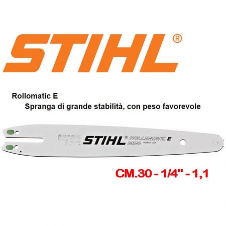 BARRA MOTOSEGA SPRANGA STIHL ORIGINALE 30 CM 12" 1/4" (30050083405) ROLLOMATIC E
