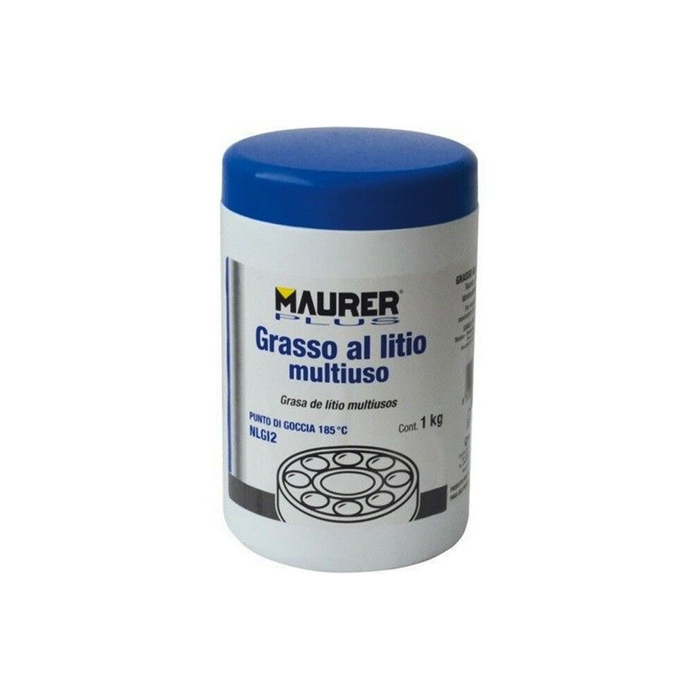 GRASSO AL LITIO MULTIUSO PROFESSIONALE MAURER BARATTOLO DA 1 KG PER INDUSTRIA