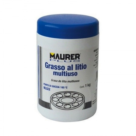 GRASSO AL LITIO MULTIUSO PROFESSIONALE MAURER BARATTOLO DA 1 KG PER INDUSTRIA