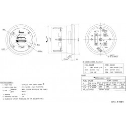 INDICATORE MANOMETRO TEMPERATURA ACQUA E CARBURANTE TRATTORI FIAT E LANDINI