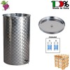 CONTENITORE IN ACCIAIO INOX 300 LT PER VINO CON GALLEGGIANTE AD OLIO E RUBINETTO