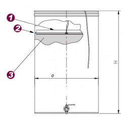 CONTENITORE IN ACCIAIO INOX 150 LT PER