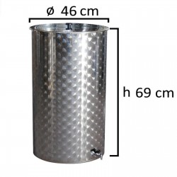 CONTENITORE IN ACCIAIO INOX PER VINO 300 LT CON GALLEGGIANTE AD ARIA E RUBINETTO