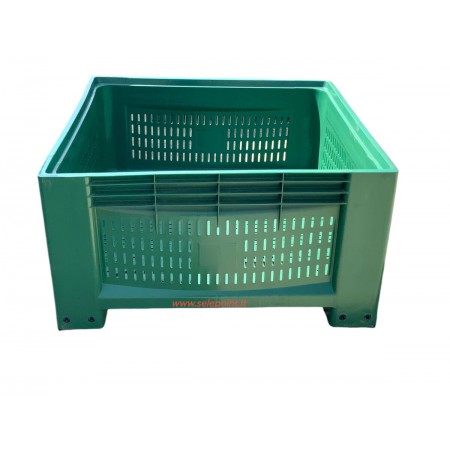 CASSONE BINS IN PLASTICA 104X104X60H FORATO PER RACCOLTA OLIVE MELONI ORTAGGI