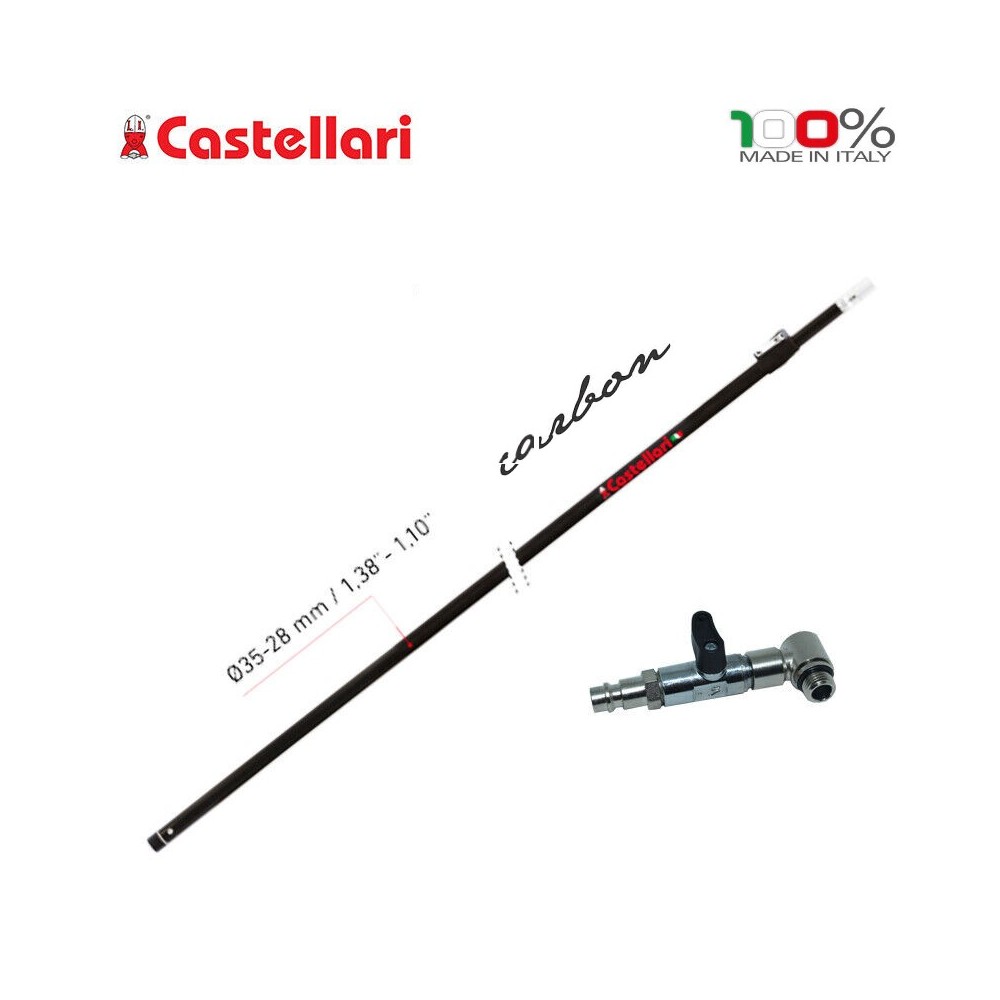 ASTA PNEUMATICA TELESCOPICA CASTELLARI CARBONIO 200-340 CM CON RUBINETTO