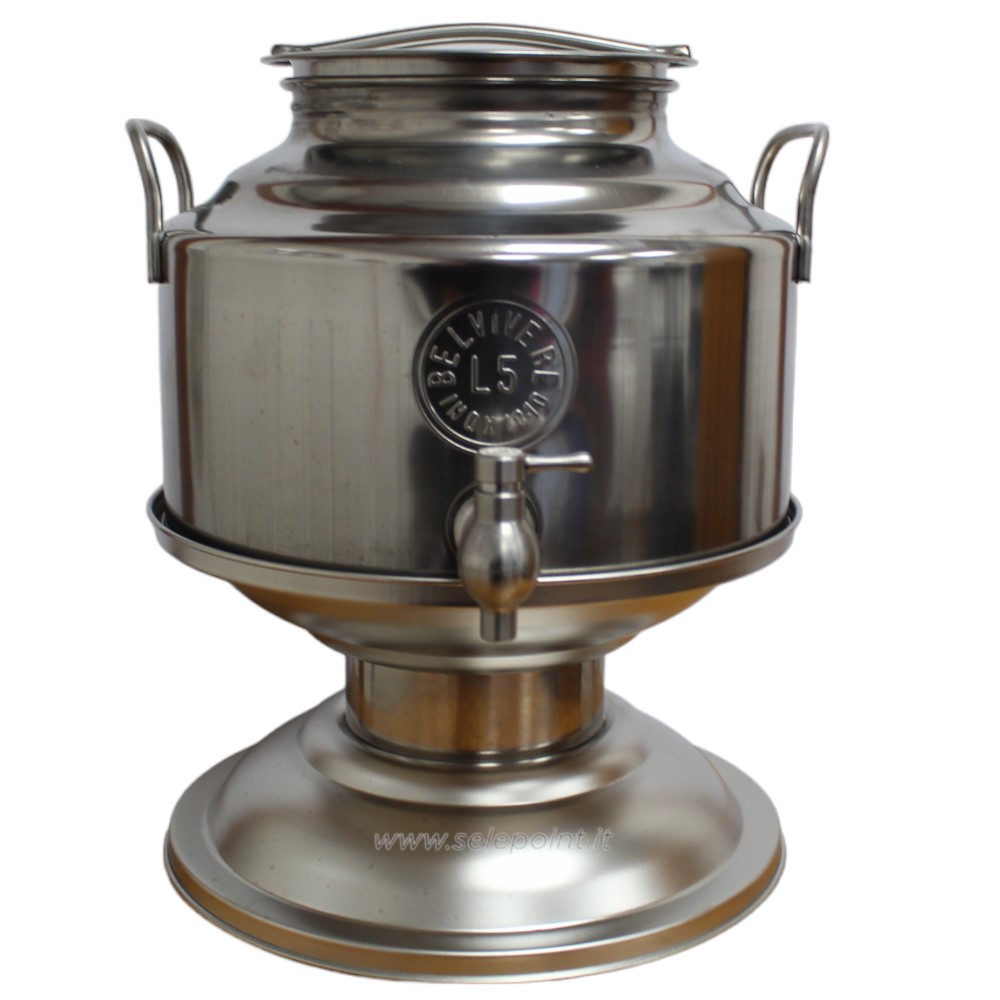FUSTINO 5 LITRI INOX BELVIVERE ACCIAIO INOX 18/10 CONTENITORE GRAFFATO OLIO VINO