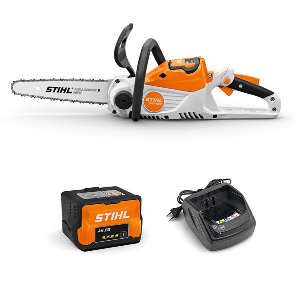 MOTOSEGA STIHL MSA 60 C-B CON BATTERIA AK 20 E CARICABATTERIE AL 101 LINEA COMPACT
