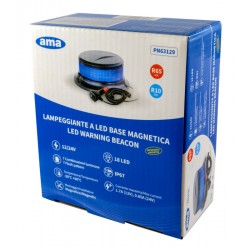GIROFARO LED BLU 12/24V MAGNETICO AMA