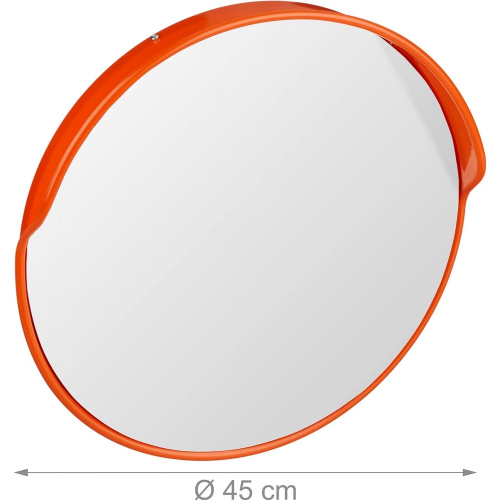 SPECCHIO STRADALE PARABOLICO ø45 CM INFRANGIBILE CON TETTUCCIO + STAFFA PALO