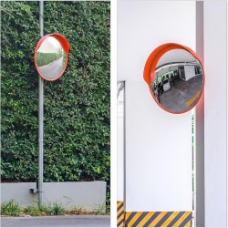 SPECCHIO STRADALE PARABOLICO ø45 CM INFRANGIBILE CON TETTUCCIO + STAFFA PALO