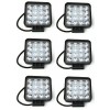 6 FARI FARETTO 12 V 48W-16 LED QUADRATO FUORISTRADA LAVORO IP67