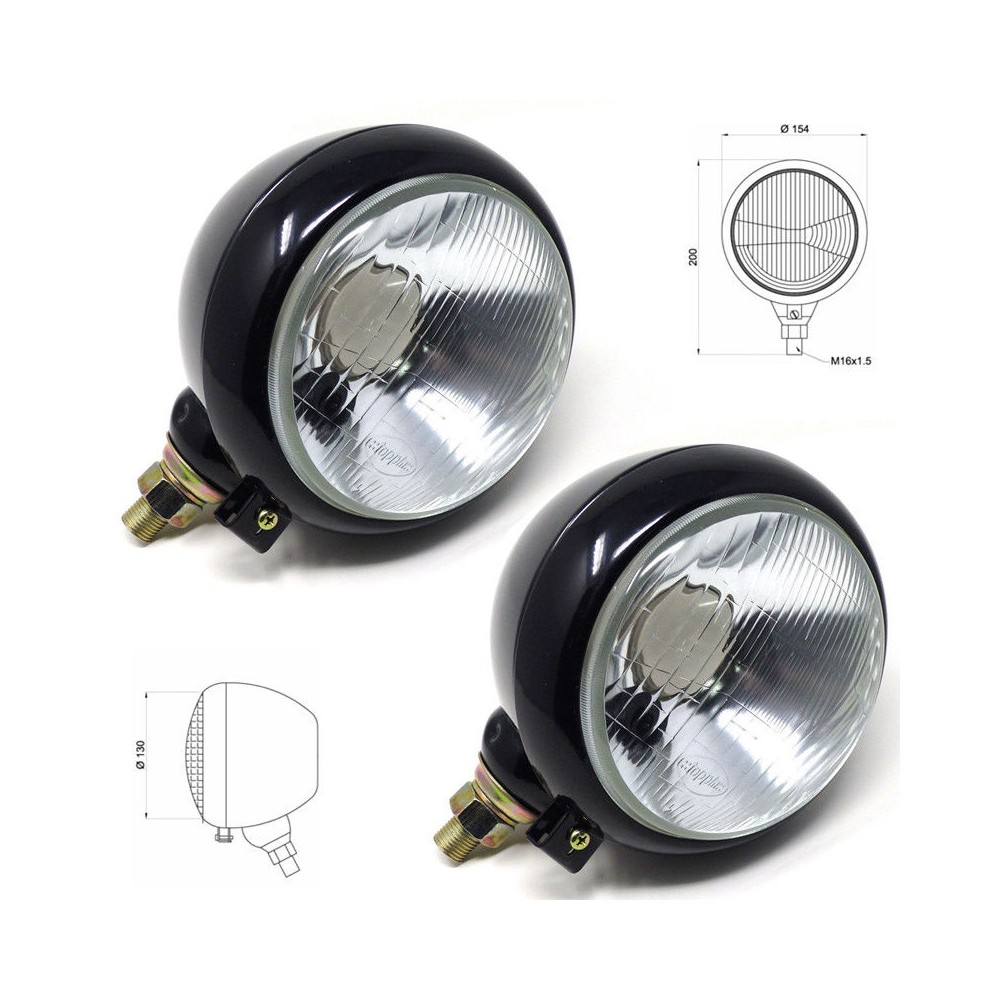 COPPIA FANALI ANTERIORI UNIVERSALI AMA METALLO PER TRATTORE SX+DX