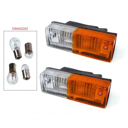 COPPIA FANALI PER TRATTORE FIAT LANDINI 165X60 MM DESTRO/SINISTRA + LAMPADINE