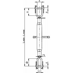 COPPIA BRACCIO LATERALE SOLLEVAMENTO TRATTORE REGOLABILE 500/650 MM
